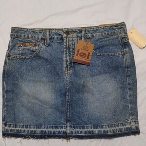 Lei Vintage Y2K Denim Raw Hem Jean Skirt Festival NWT Deadstock Ss 11